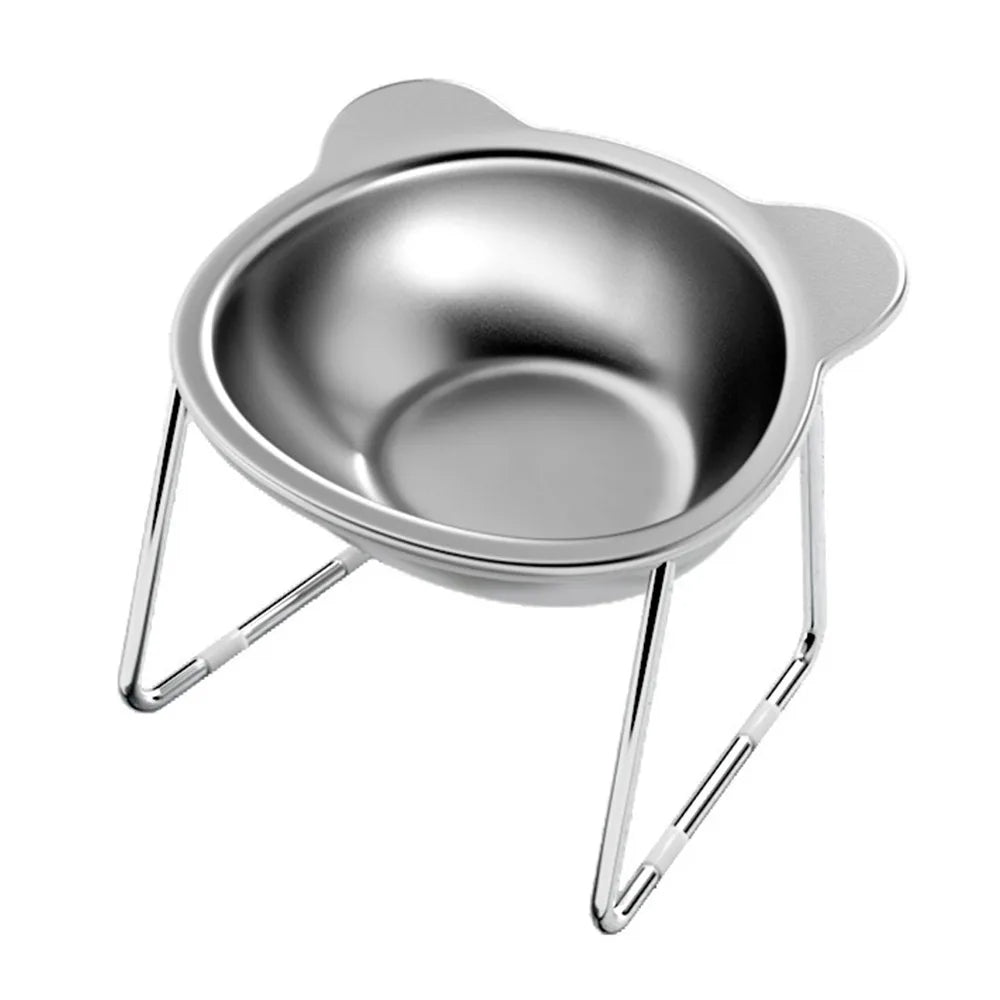 Raised Stainless Steel Cat Food Bowl