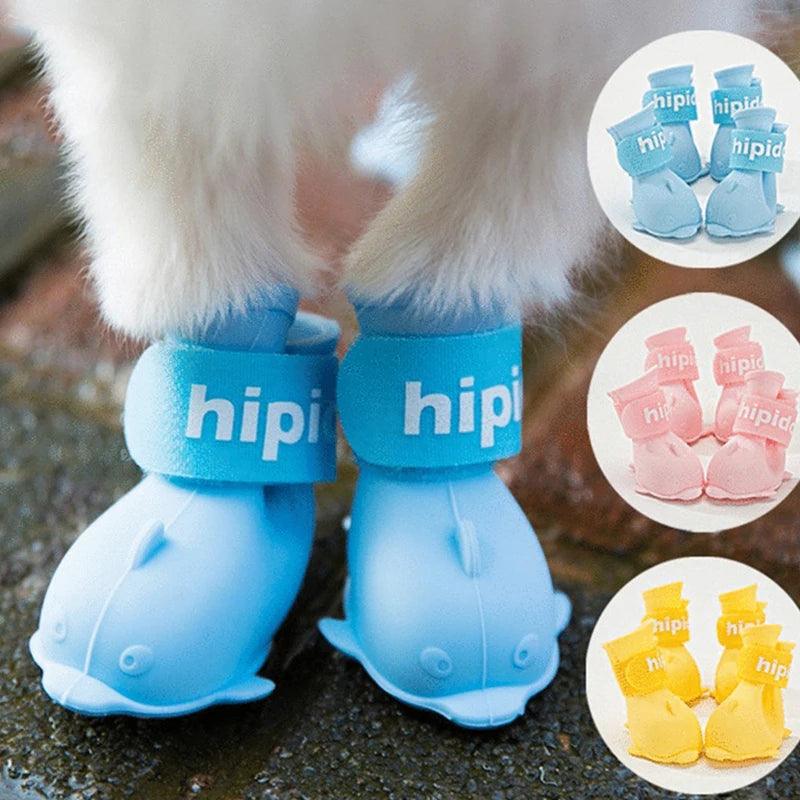 Waterproof Pastel Dog Rainshoes Silicone