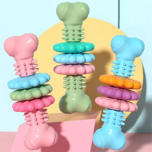 Teeth Cleaning Rubber Bone Chew Toy