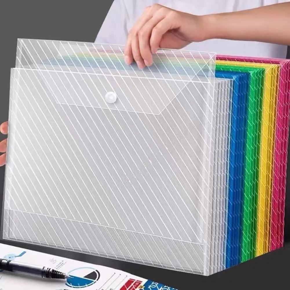 A4 Size Plastic Envelopes with Snap Closure