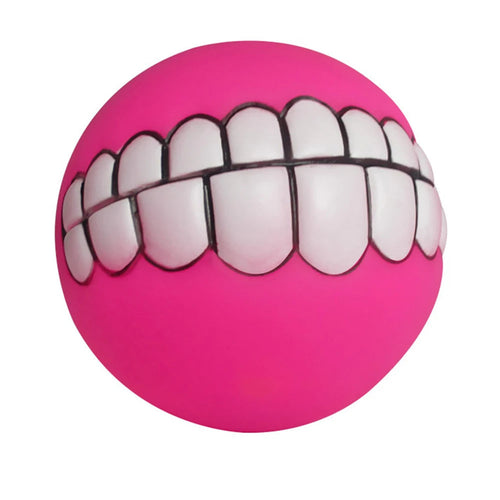 Rubber Squeaky Teeth Ball Chew Toys Pack