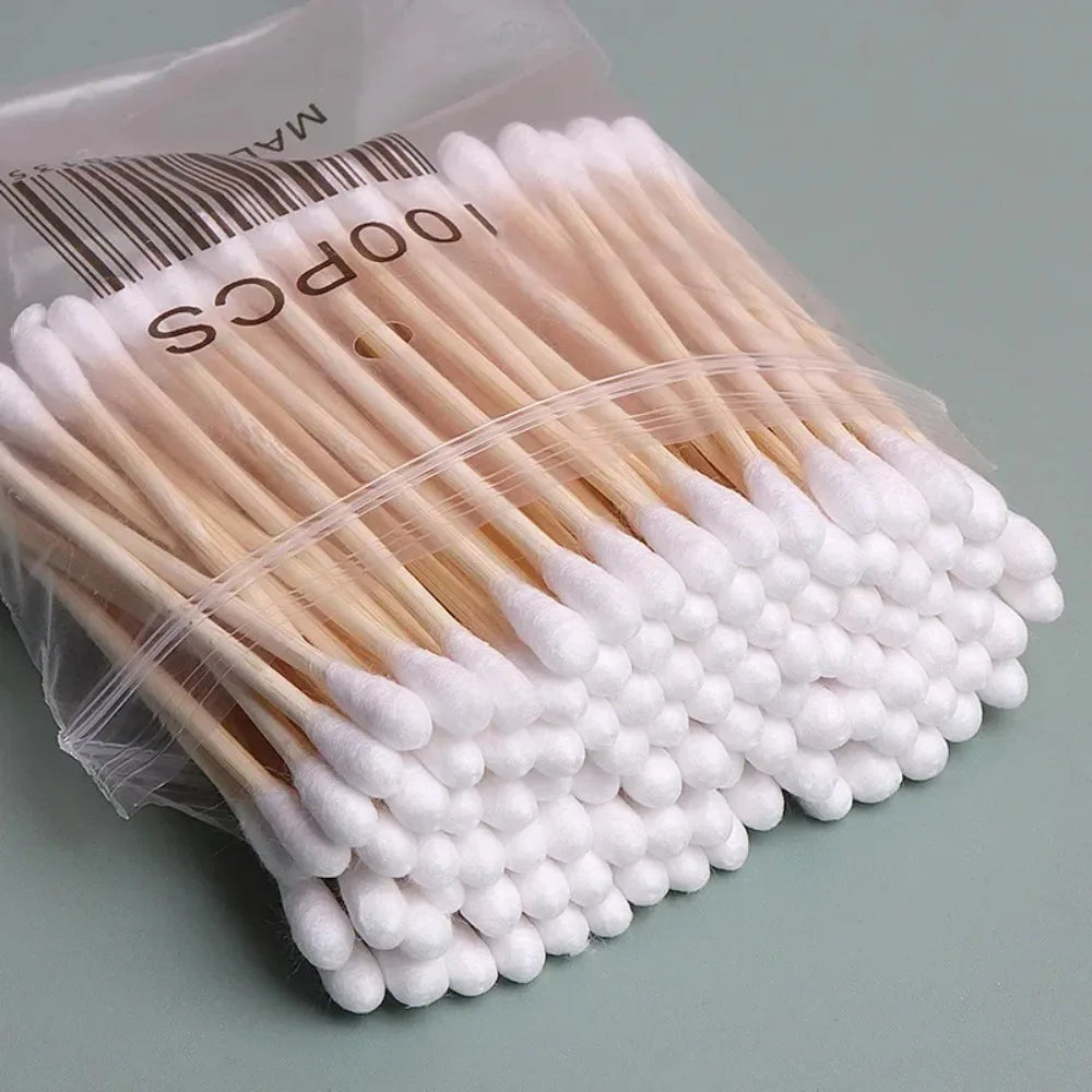 Wood Stick Cotton Double Head Swabs