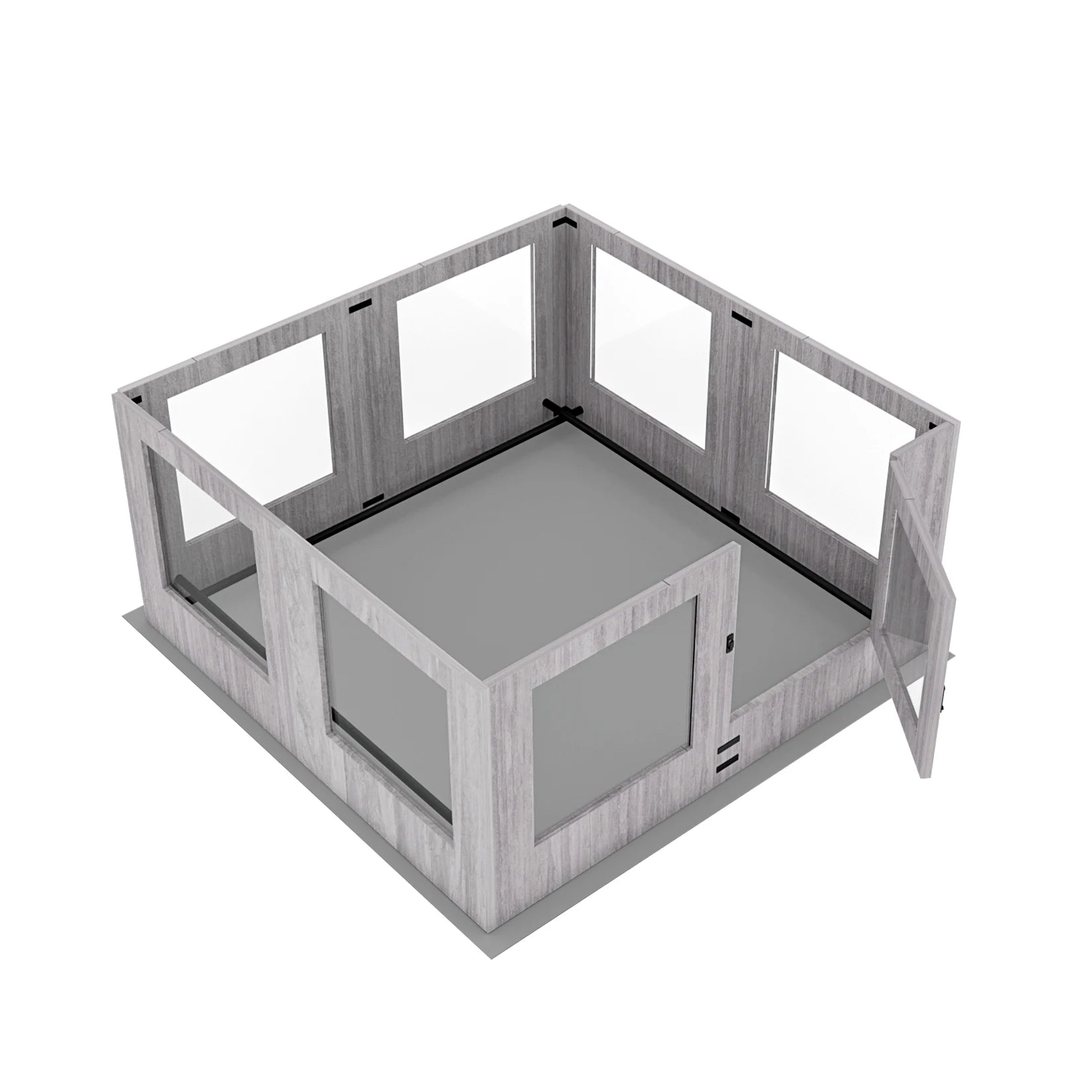 Tempered Glass Dog Playpen with Waterproof Pad