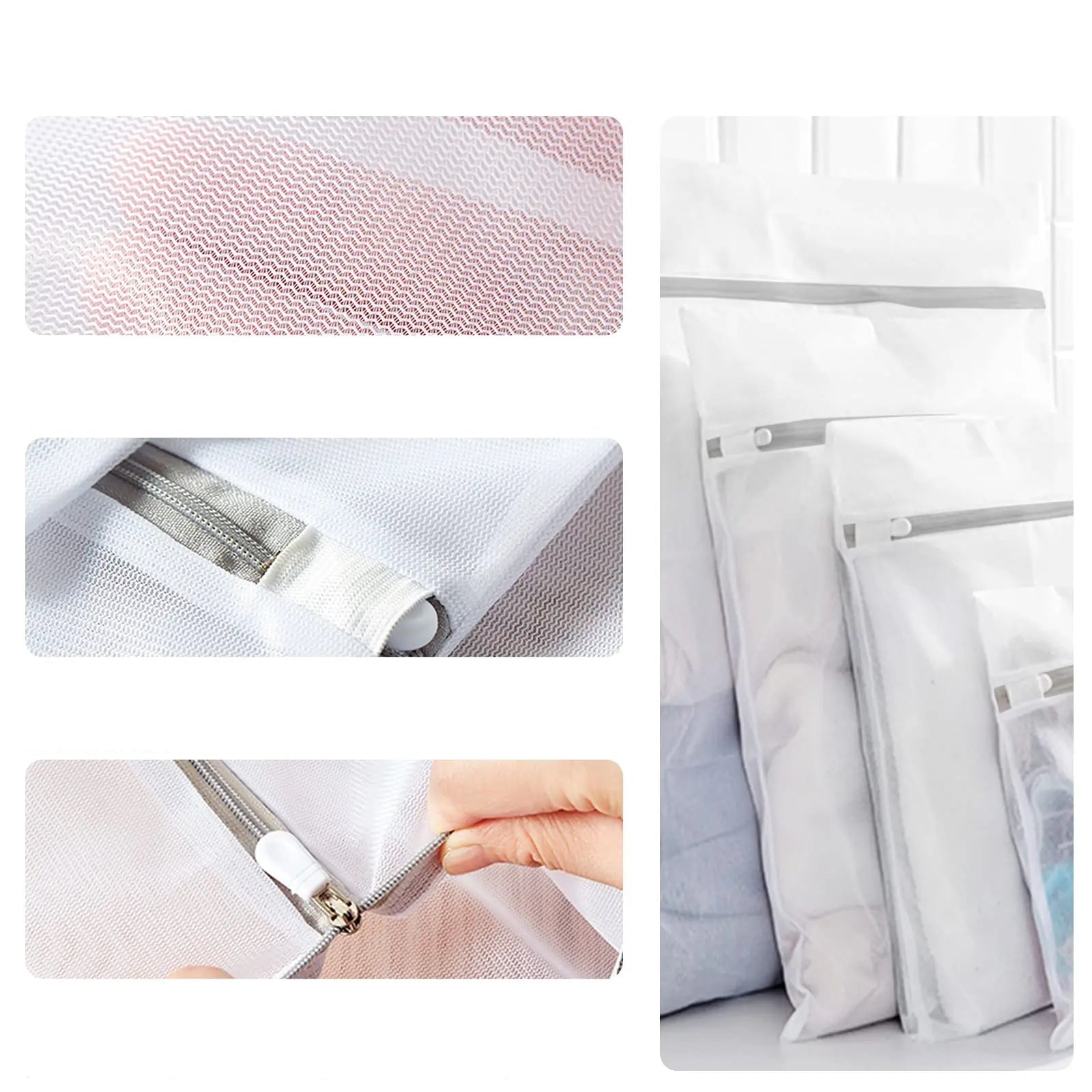 Thickened Mesh Polyester Laundry Bag Set