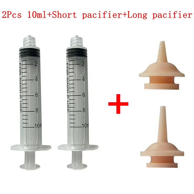 Feeding Bottle Syringe with Silicone Nipple for Newborns Pets