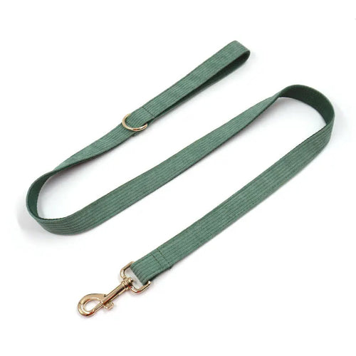 Luxury Corduroy Dog Leash with Gold Metal Hook: Pastel Pink - RPBA Shop