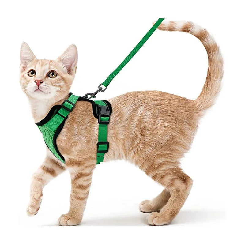 Adjustable Cat Harness and Leash Set