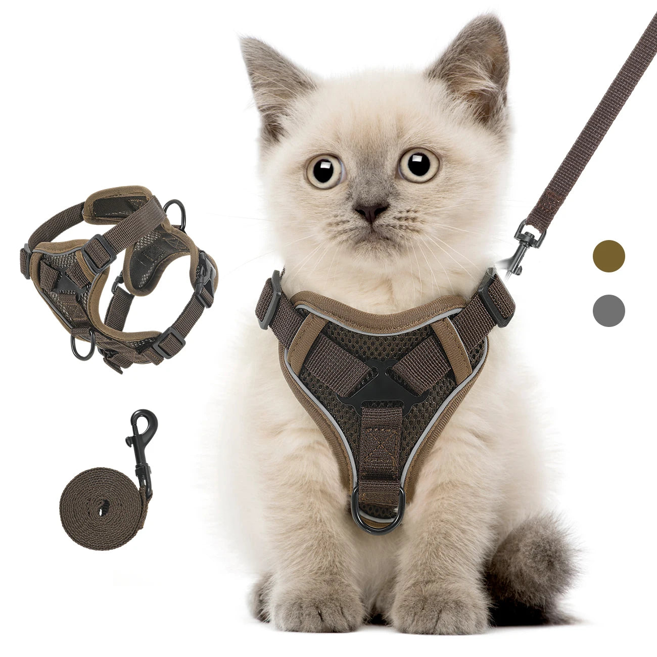 Breathable Reflective Cat Harness Set