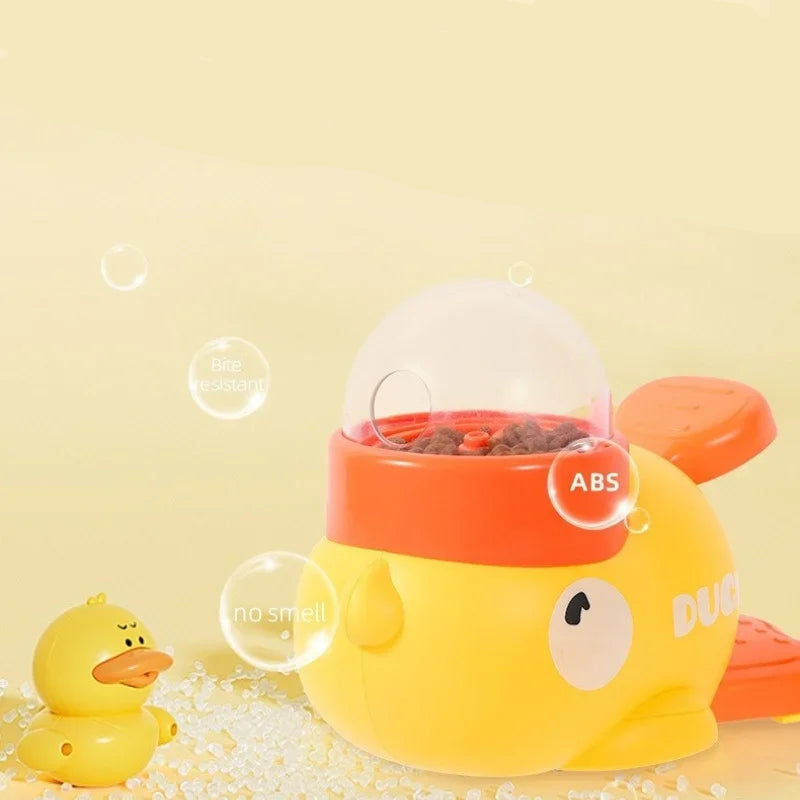 Duck-Shaped Dog Puzzle Feeder