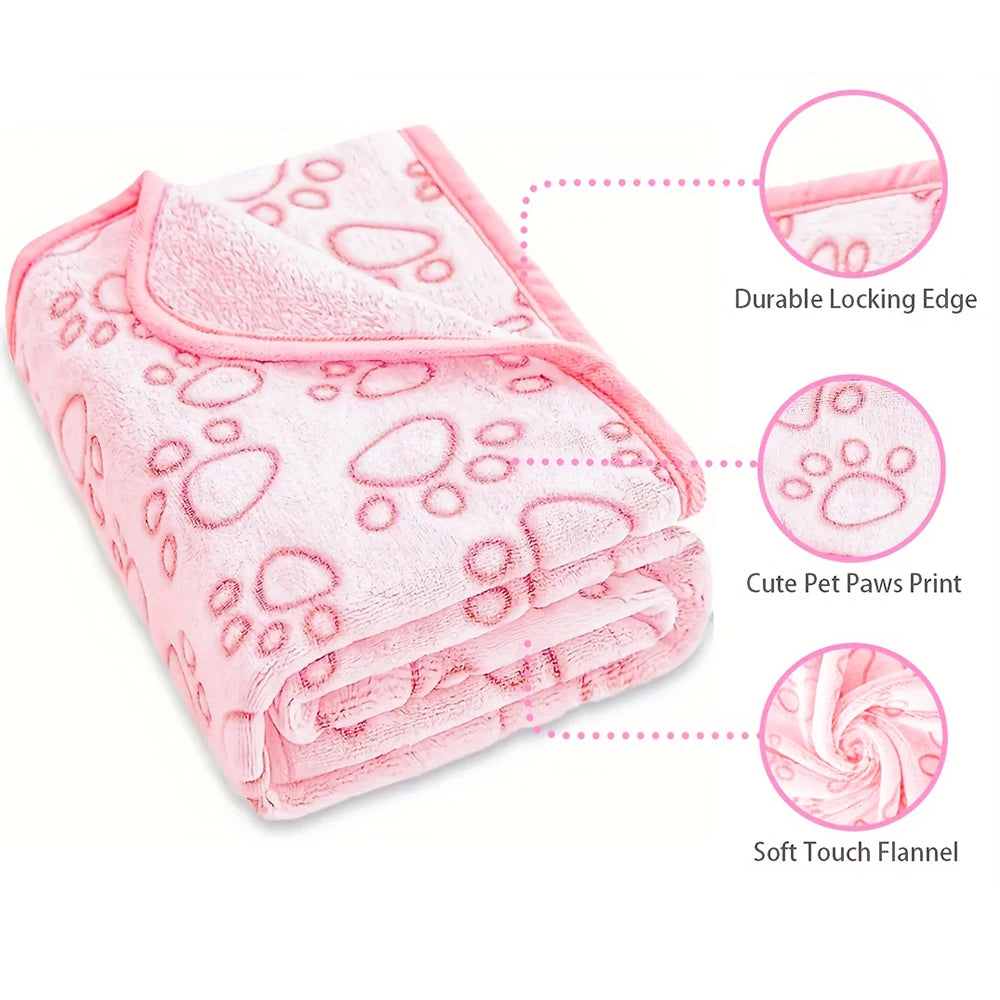 Soft and Cosy Paw Print Pet Blanket