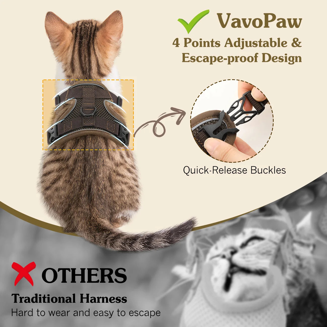 Breathable Reflective Cat Harness Set