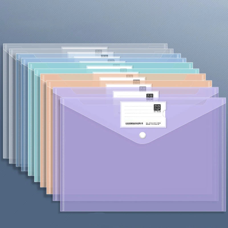 A4 Size Plastic Envelopes with Snap Closure