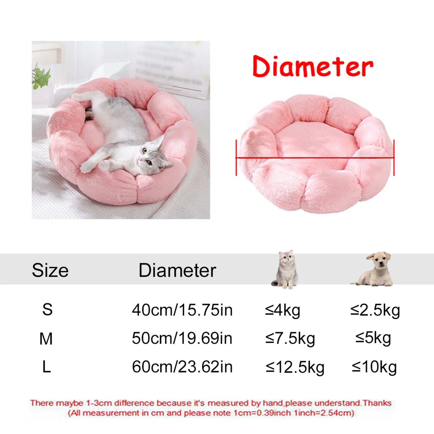 Extra-Large Plush Round Pet Bed