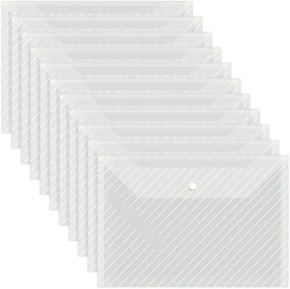 A4 Size Plastic Envelopes with Snap Closure