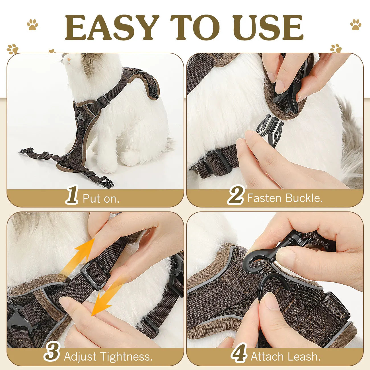 Breathable Reflective Cat Harness Set