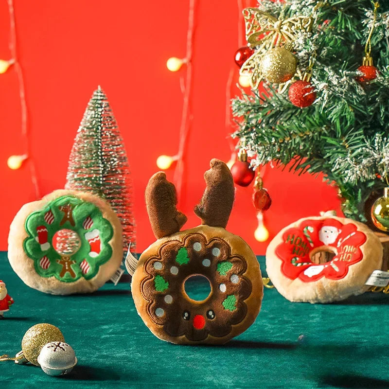 Plush Christmas Circle Pet Toys