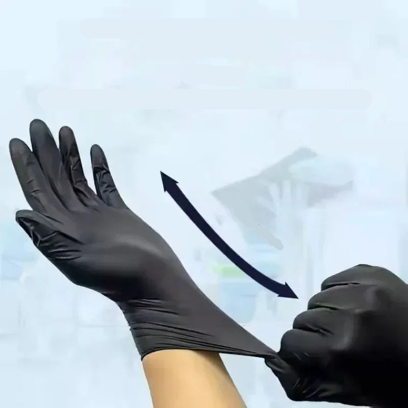 Disposable Black Nitrile Gloves 100 Pack