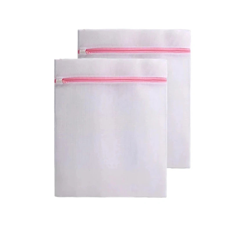 Fine Mesh Pink Zipper Storage Pouch