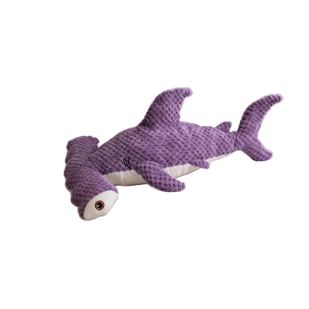 Shark-Shaped Plush Pet Toy with Squeaker