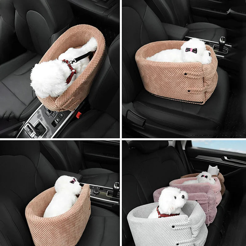 Folding Pet Carrier for Car Arm rest with Cushion