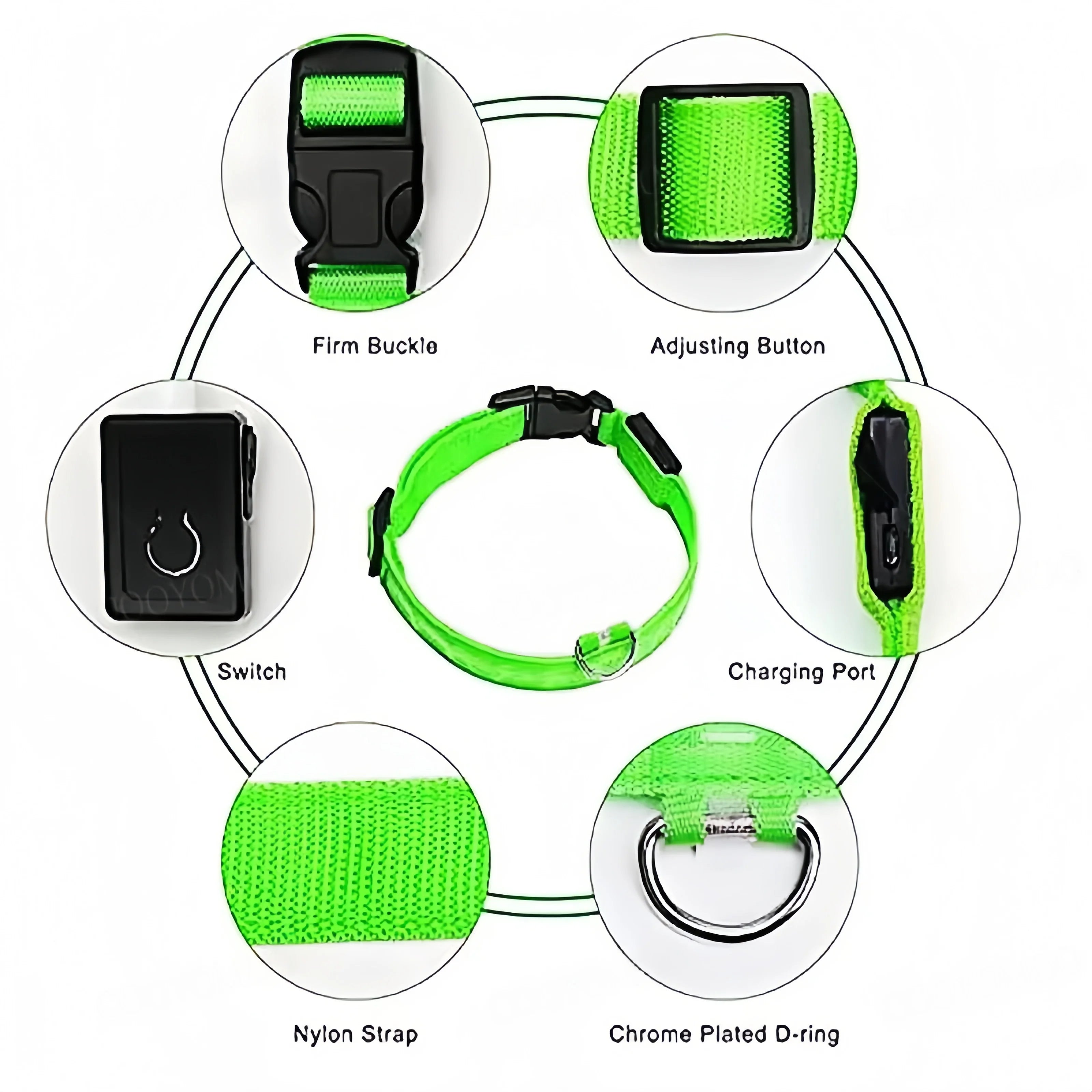 USB Rechargeable Light-Up Dog Collar