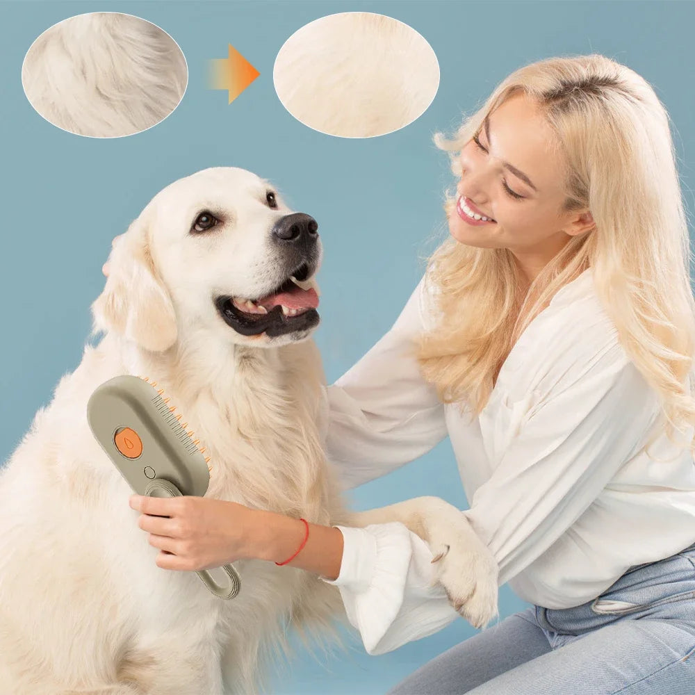 3-in-1 Steamy Hair Brush for Cats and Dogs