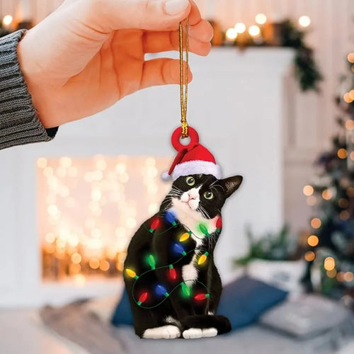 Charming Black Cat Christmas Ornament