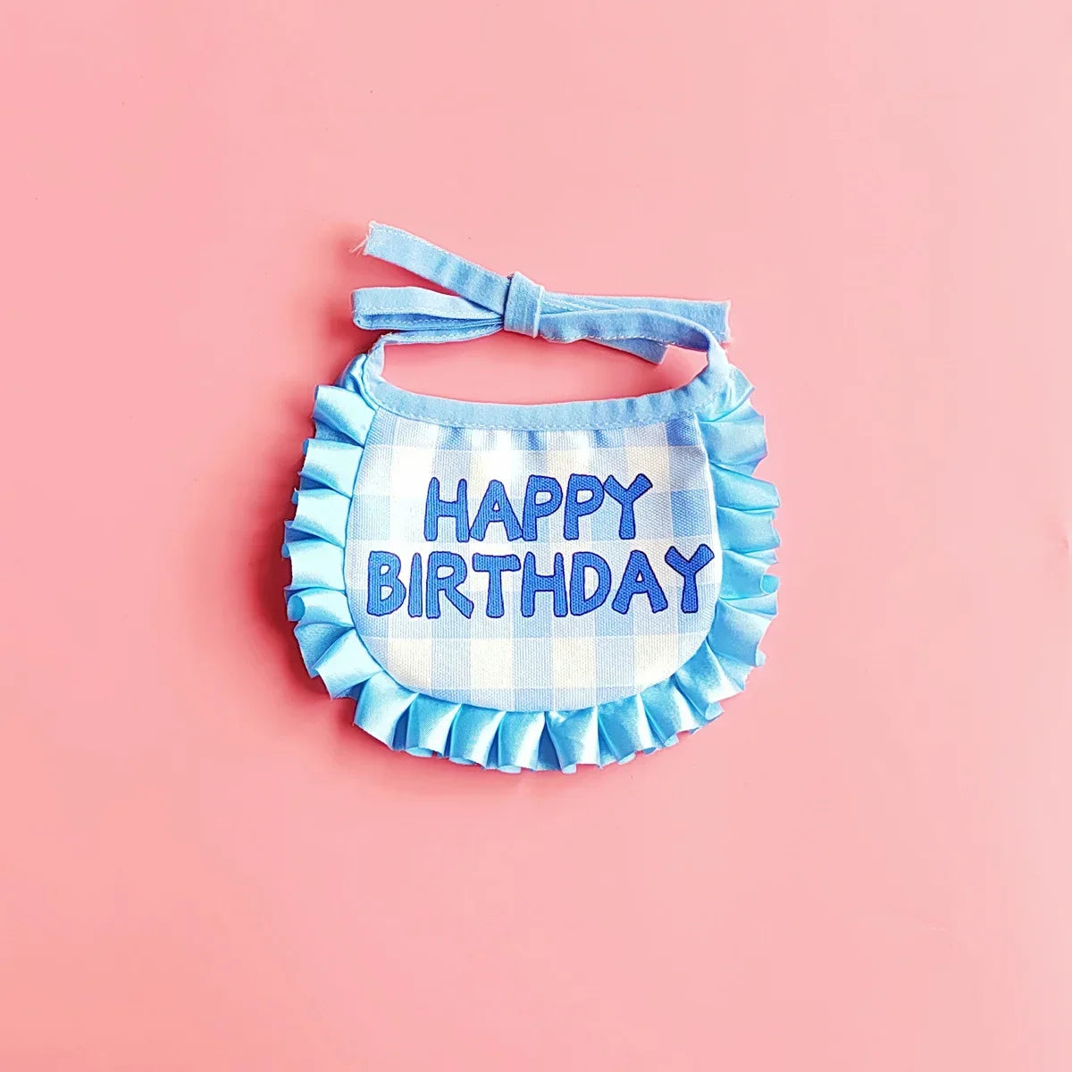 Doggy Birthday Outfit Set Blue Bandana with Happy Birthday print