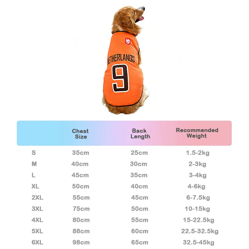 Quick Dry Mesh Pet Soccer Jersey