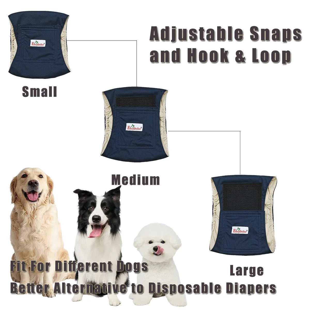 4 Pcs Leak-Proof and Reusable Male Dog Belly Bands