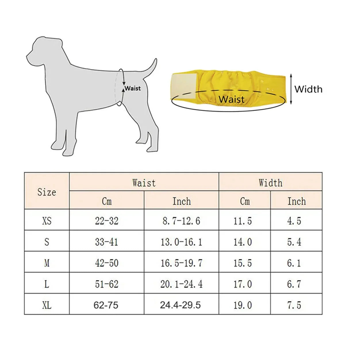 Reusable Male Dog Diaper Wraps