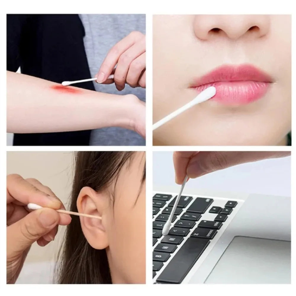 Wood Stick Cotton Double Head Swabs