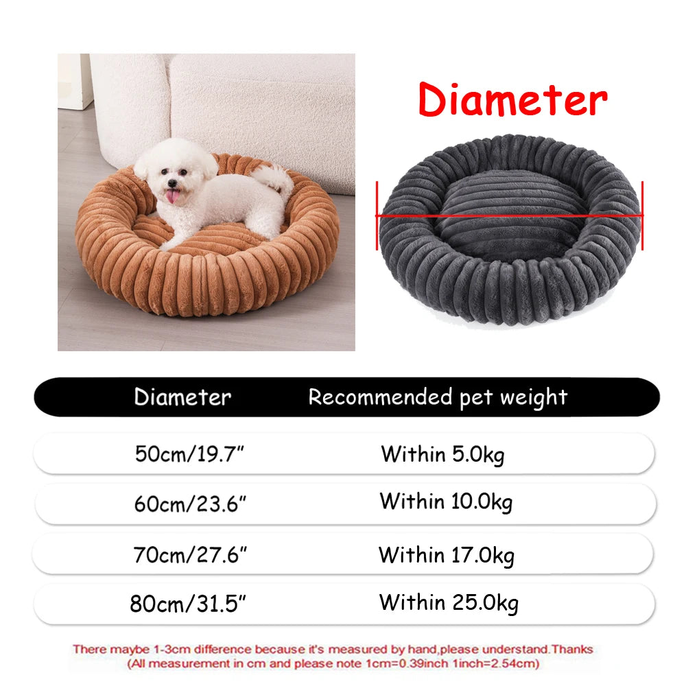 Extra-Large Plush Round Pet Bed