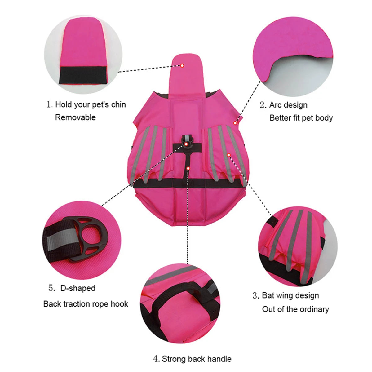 Safety Vest Adjustable Preserver for Dogs