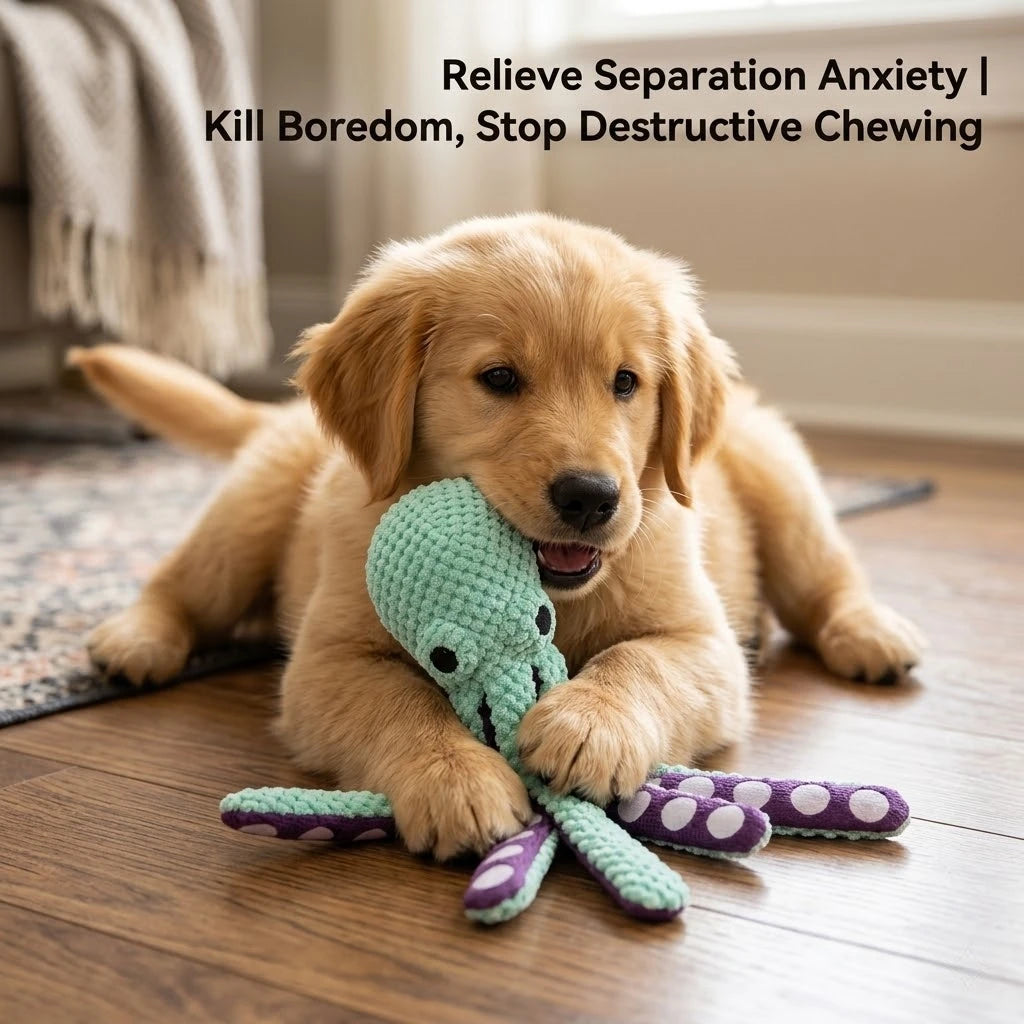 Crinkle-Tentacle Octopus Dog Toy