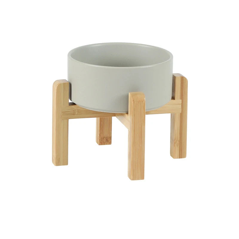 Double Ceramic Pet Bowl with Stand