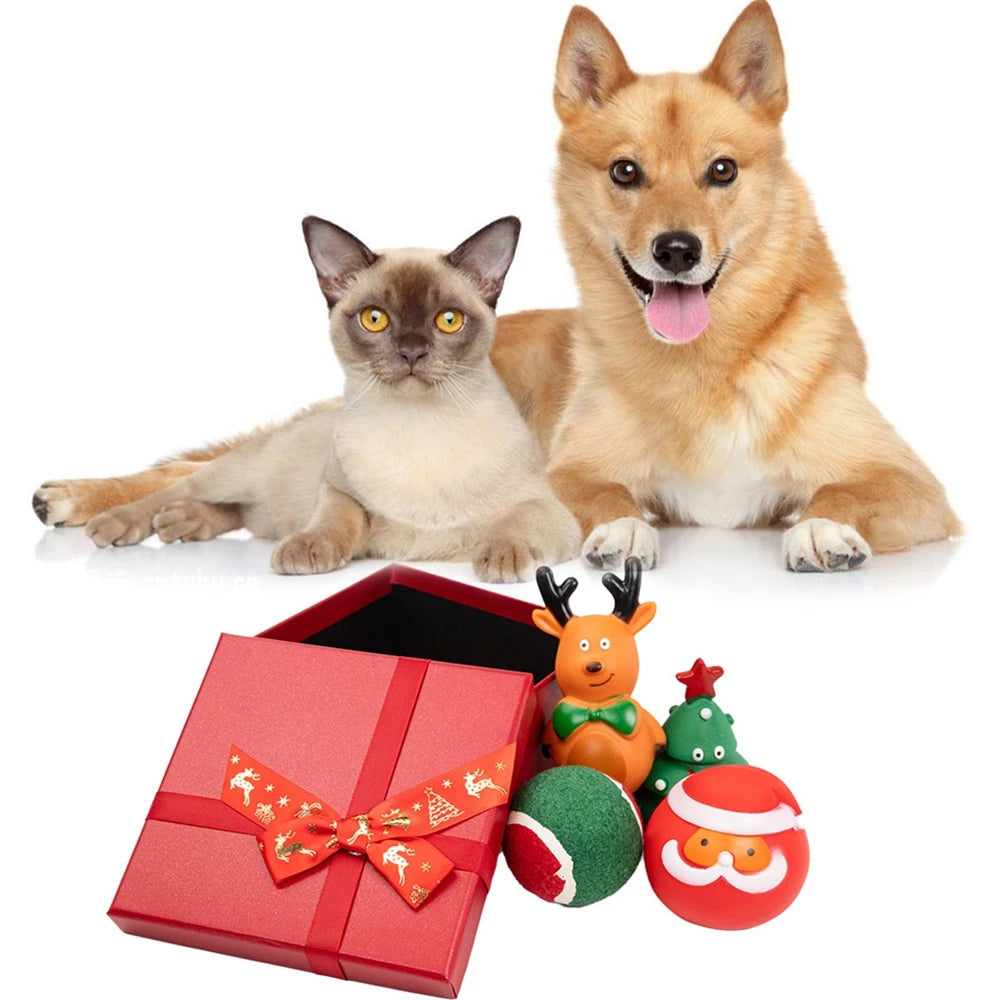 Christmas Stocking Dog Toys Set Gift