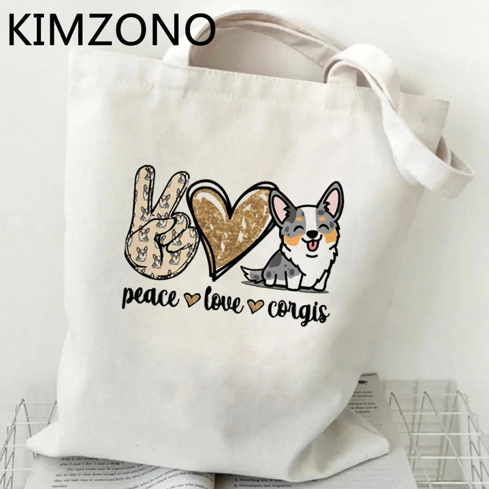 Corgi Cotton Tote Bag