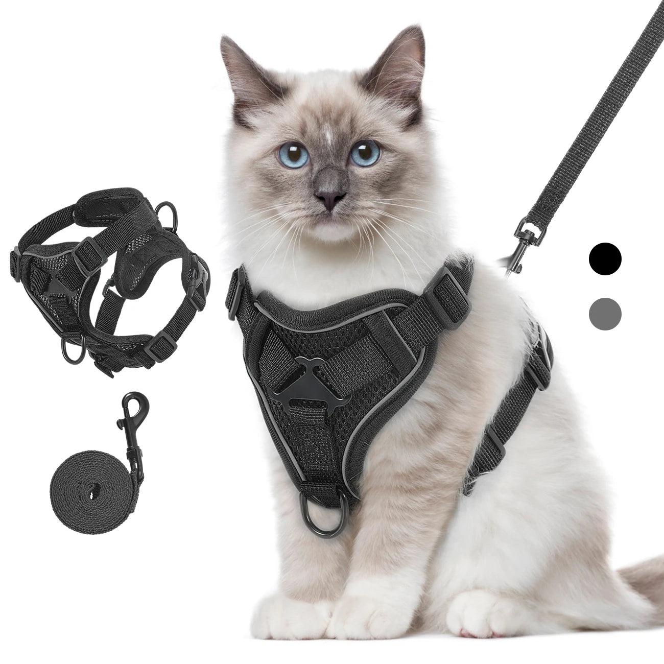Breathable Reflective Cat Harness Set