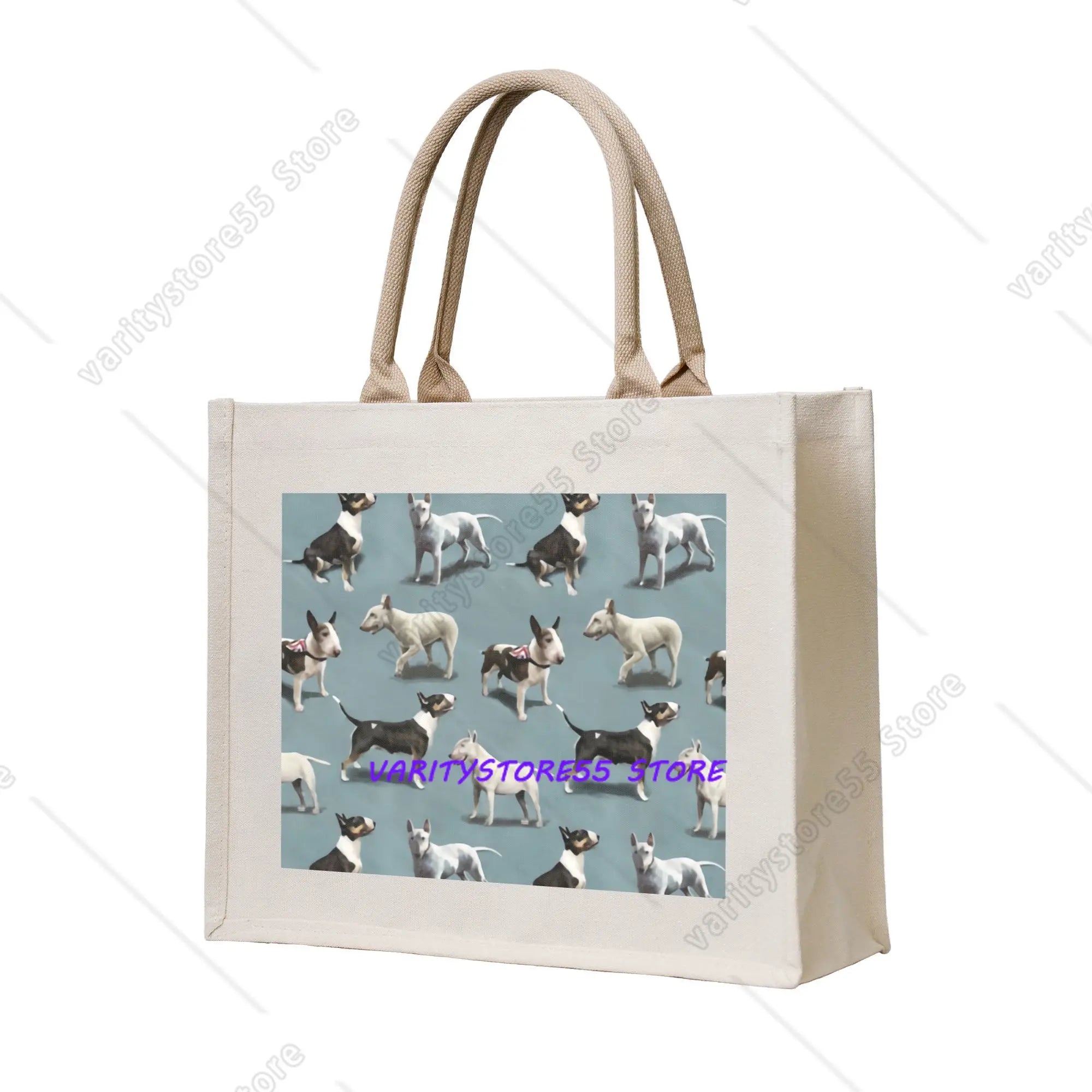 Custom Staffy Dog Canvas Shopping Bag