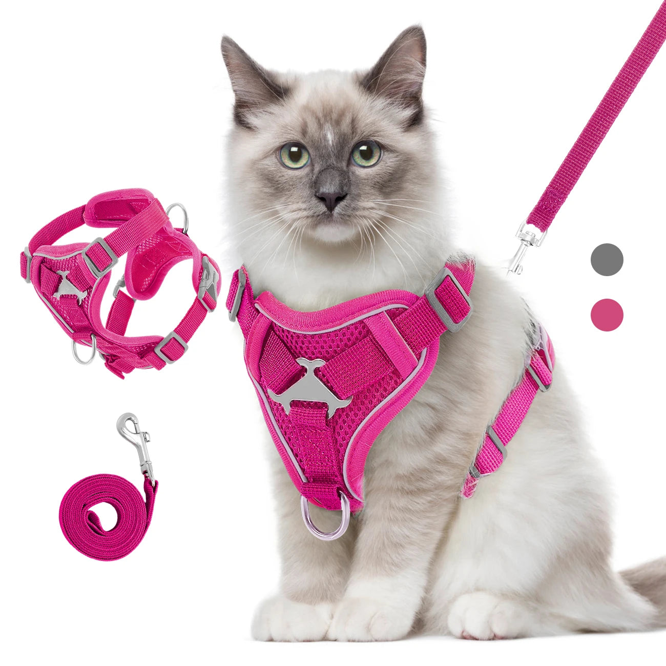 Breathable Reflective Cat Harness Set