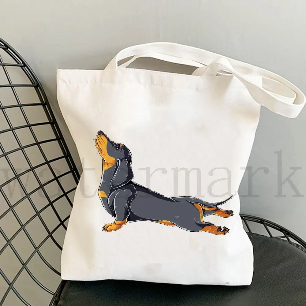 Dachshund Canvas Shopper Bag