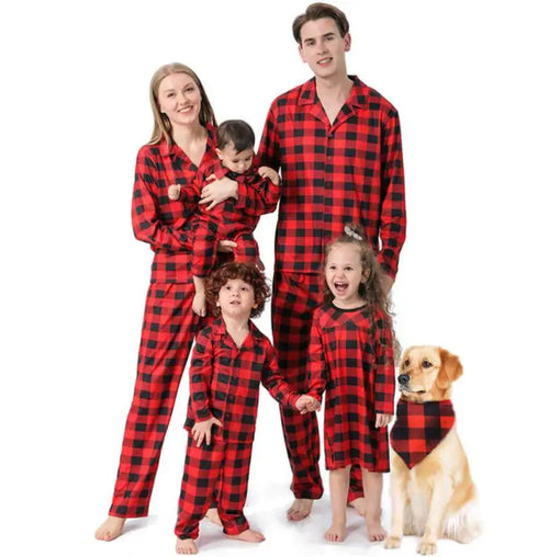 Matching Family Dog Pyjamas Plaid Cotton for dogs