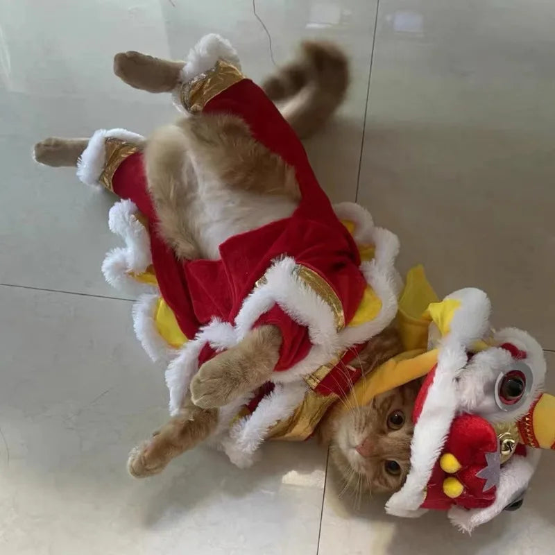 Spring Festival Lion Dance Custome for Pets