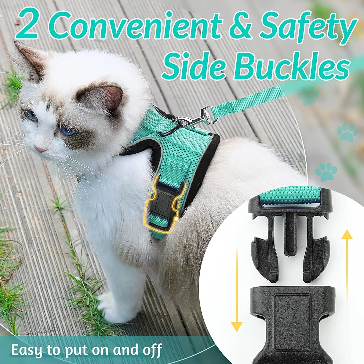 Adjustable Cat Harness and Leash Set