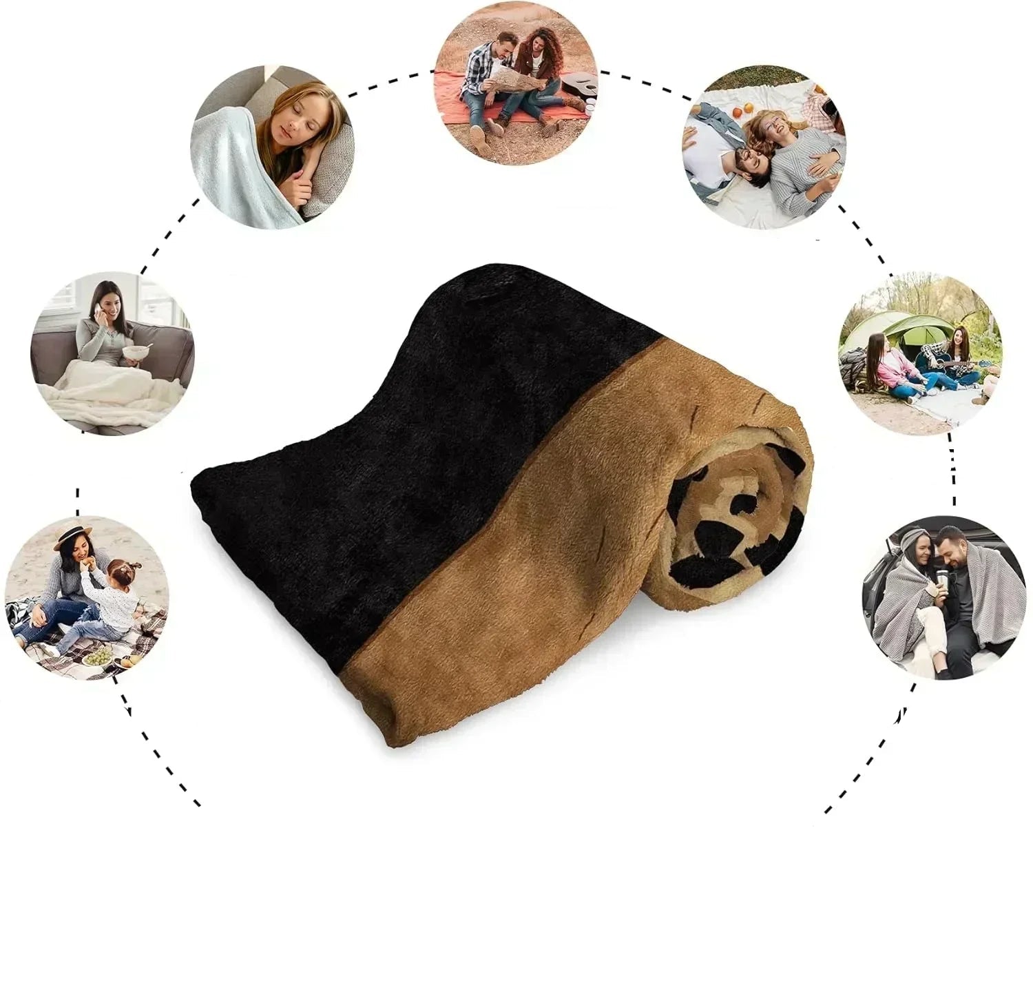 Thin Fleece Corgi Printed Blanket
