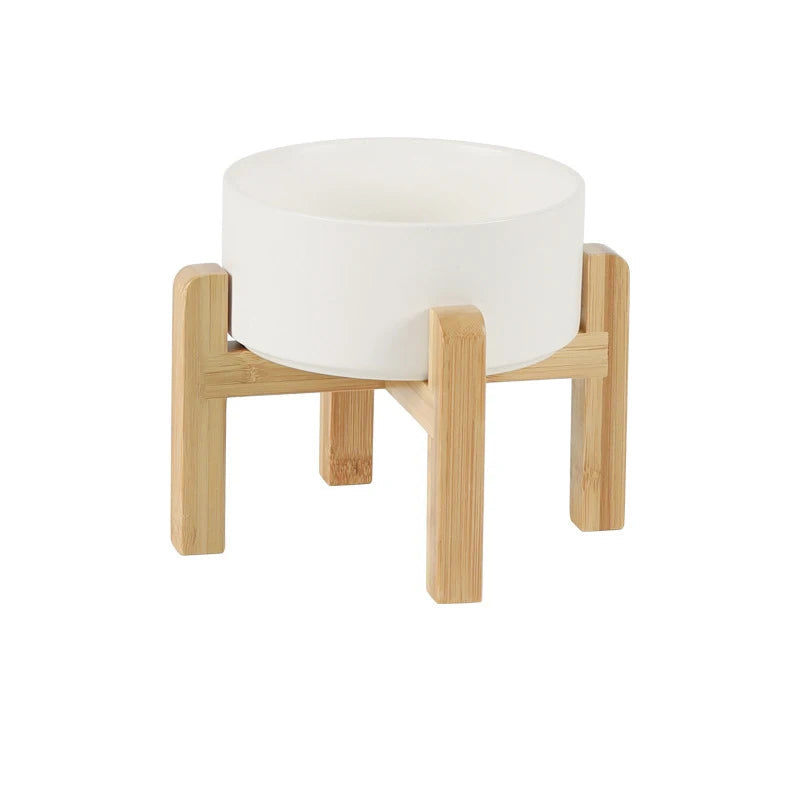 Double Ceramic Pet Bowl with Stand