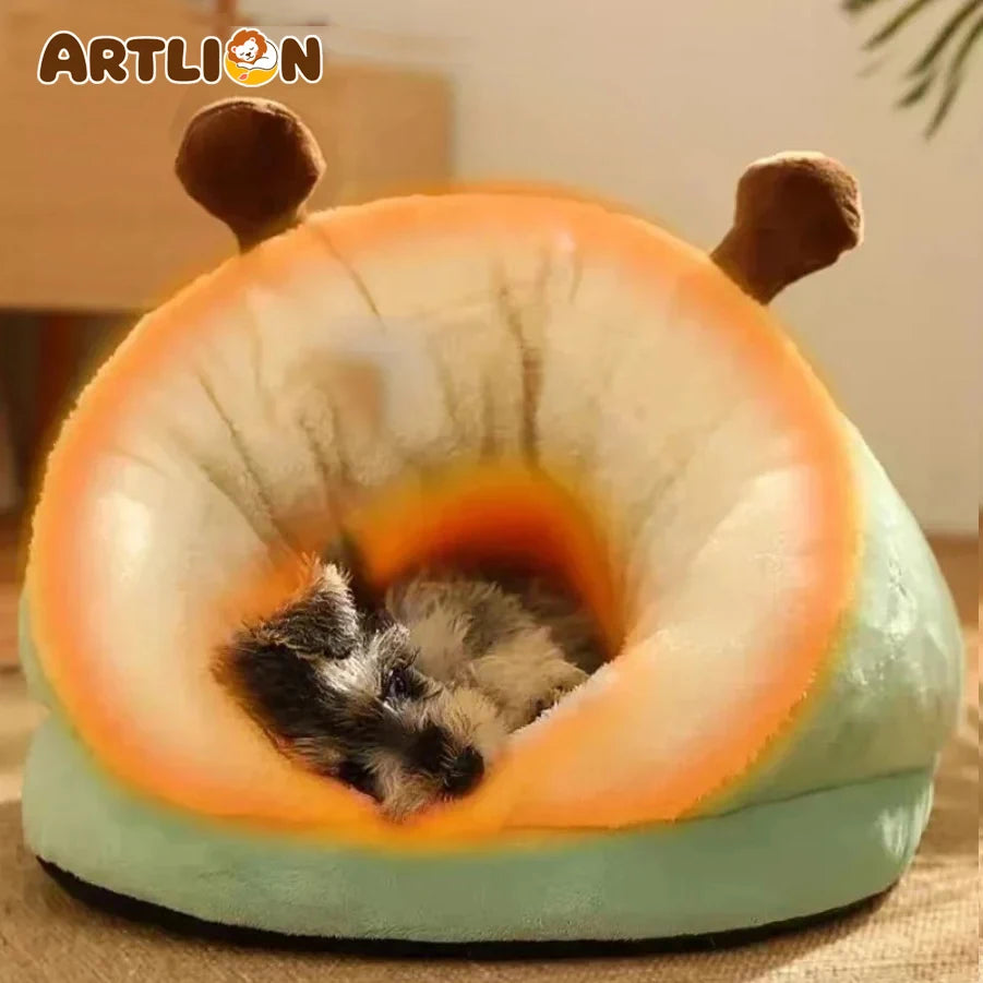 Cosy Plush Cave Bed for Small Pets
