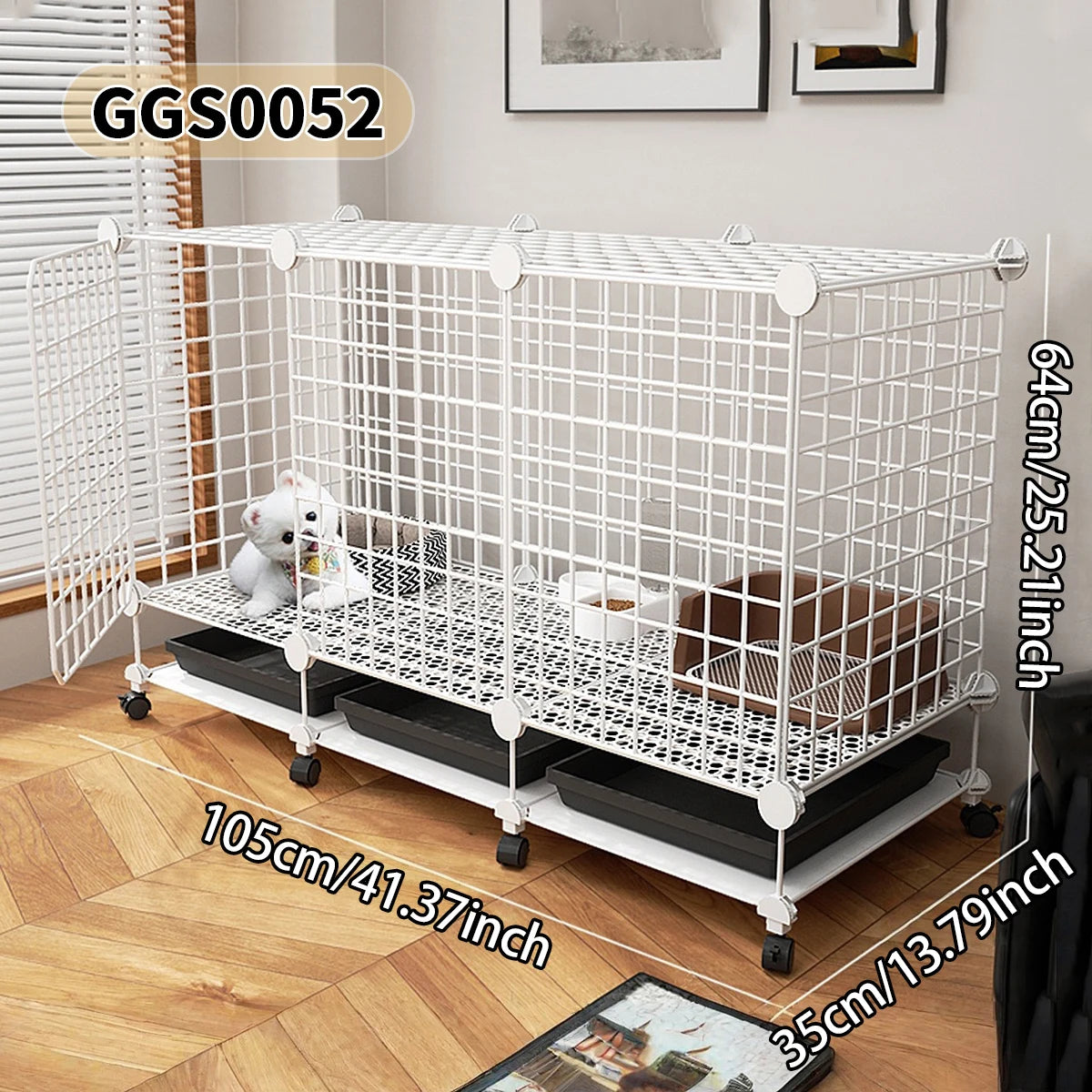 Indoor Pet Cage with Toilet for Small Pets