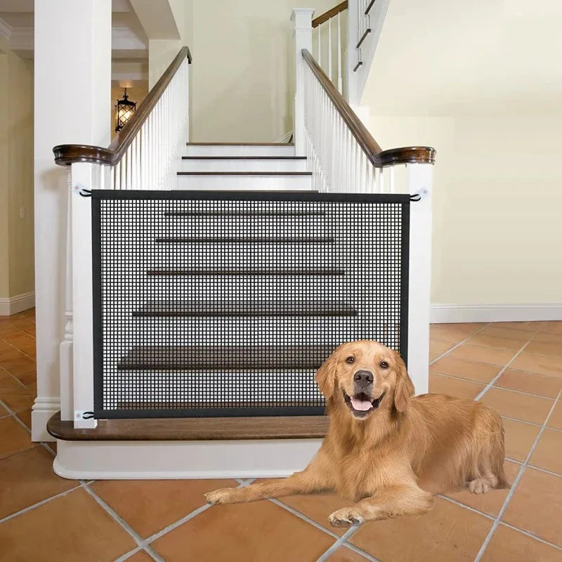 Folding Mesh Dog Safety Gate with Hooks